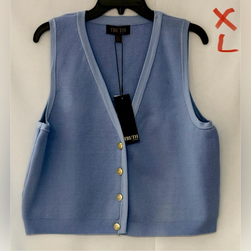 Truth Blue Sleeveless Cardigan